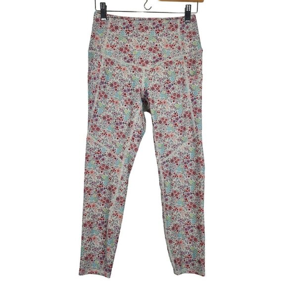 EVCR Evolution And Creation High Rise Leggings S Floral Crop Pockets Activewear - Picture 1 of 6